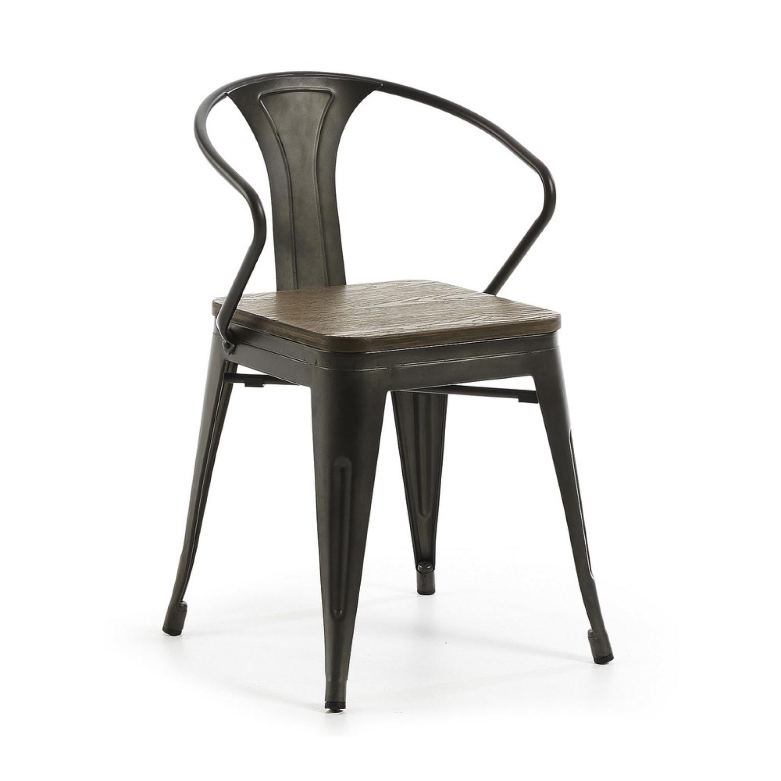 Accessoires et décoration - MALIBU Chaise bras métal graphite bambou